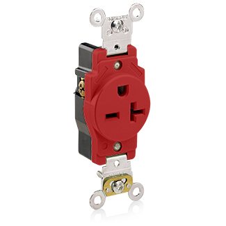 LEVITON Leviton 5461-R 20A 250V Nema 6-20R Single Receptacle Red