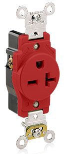 LEVITON Leviton 5461-R 20A 250V Nema 6-20R Single Receptacle Red