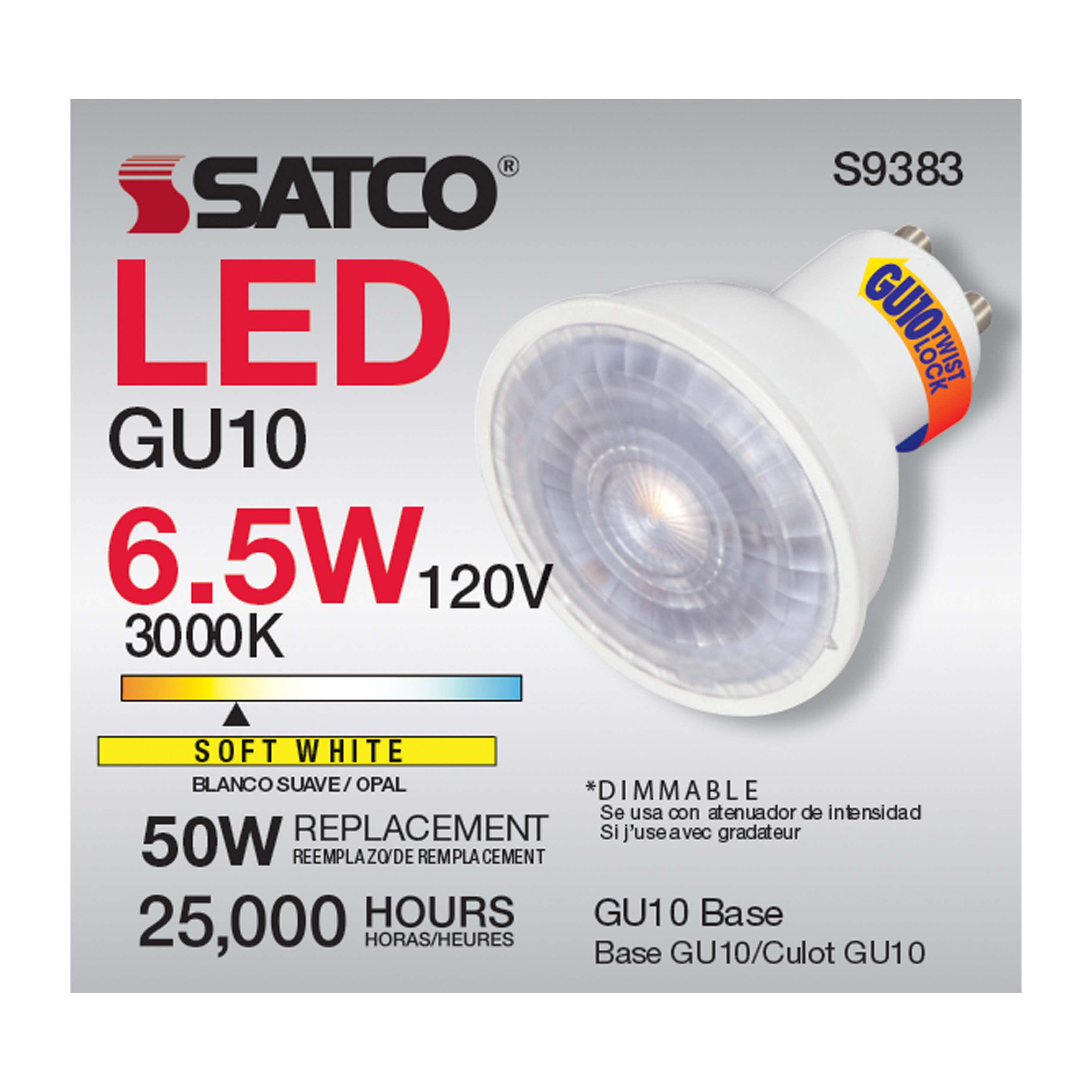 SATCO-NUVO Satco-nuvo S9383 Led MR16 6.5W 3000K GU10 120V