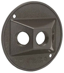 HUBBELL Hubbell 5197-2 3 Hole Round Cover 1/2 in Knockout