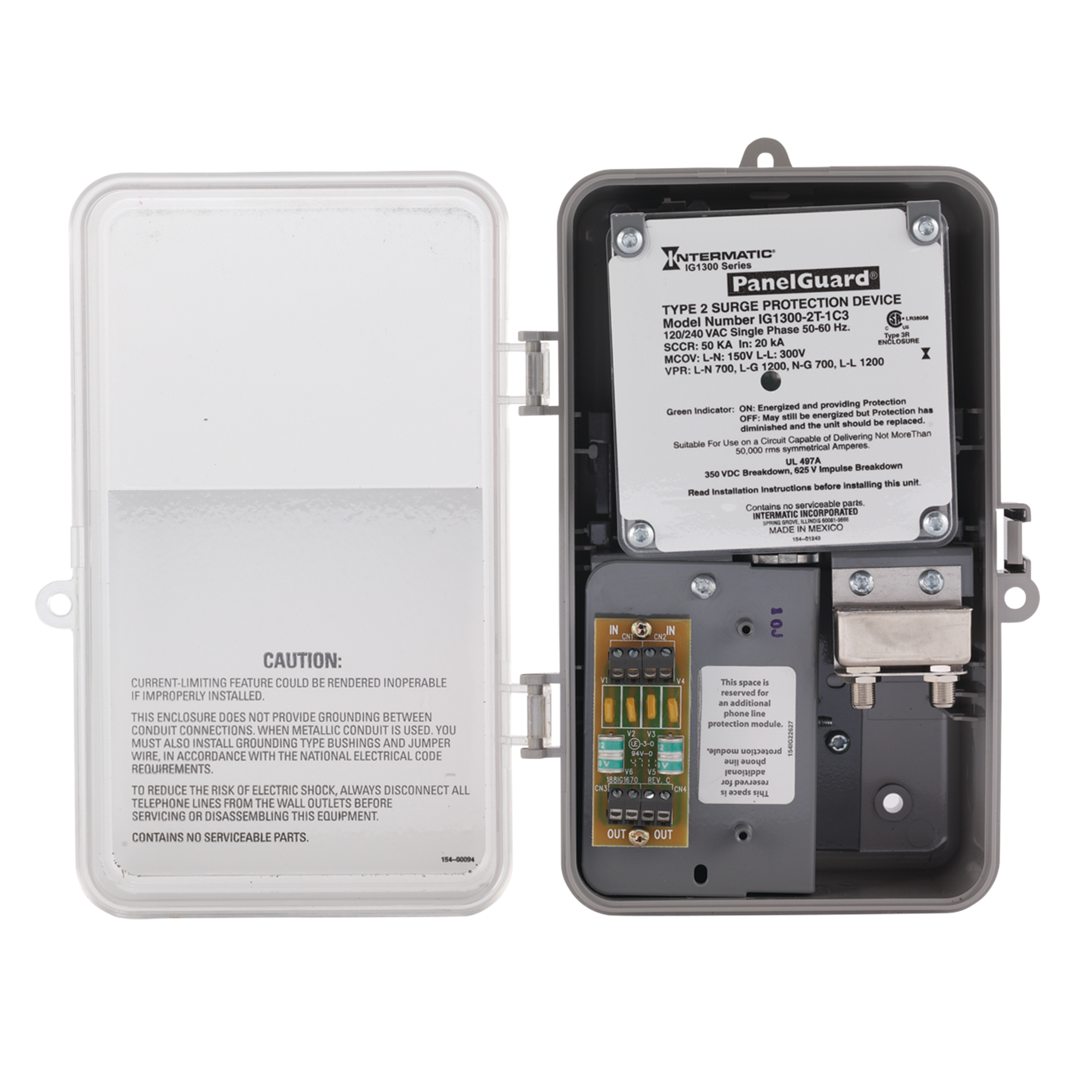 INTERMATIC Intermatic IG1300-2T-1C3 Surge Protective Device 120/240V