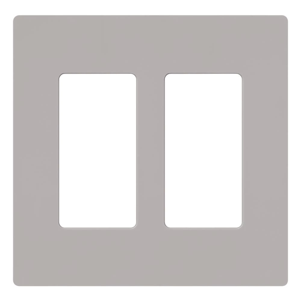LUTRON Lutron CW2GR Claro Two-gang Screwless Wall Plate Gray
