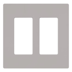 LUTRON Lutron CW2GR Claro Two-gang Screwless Wall Plate Gray