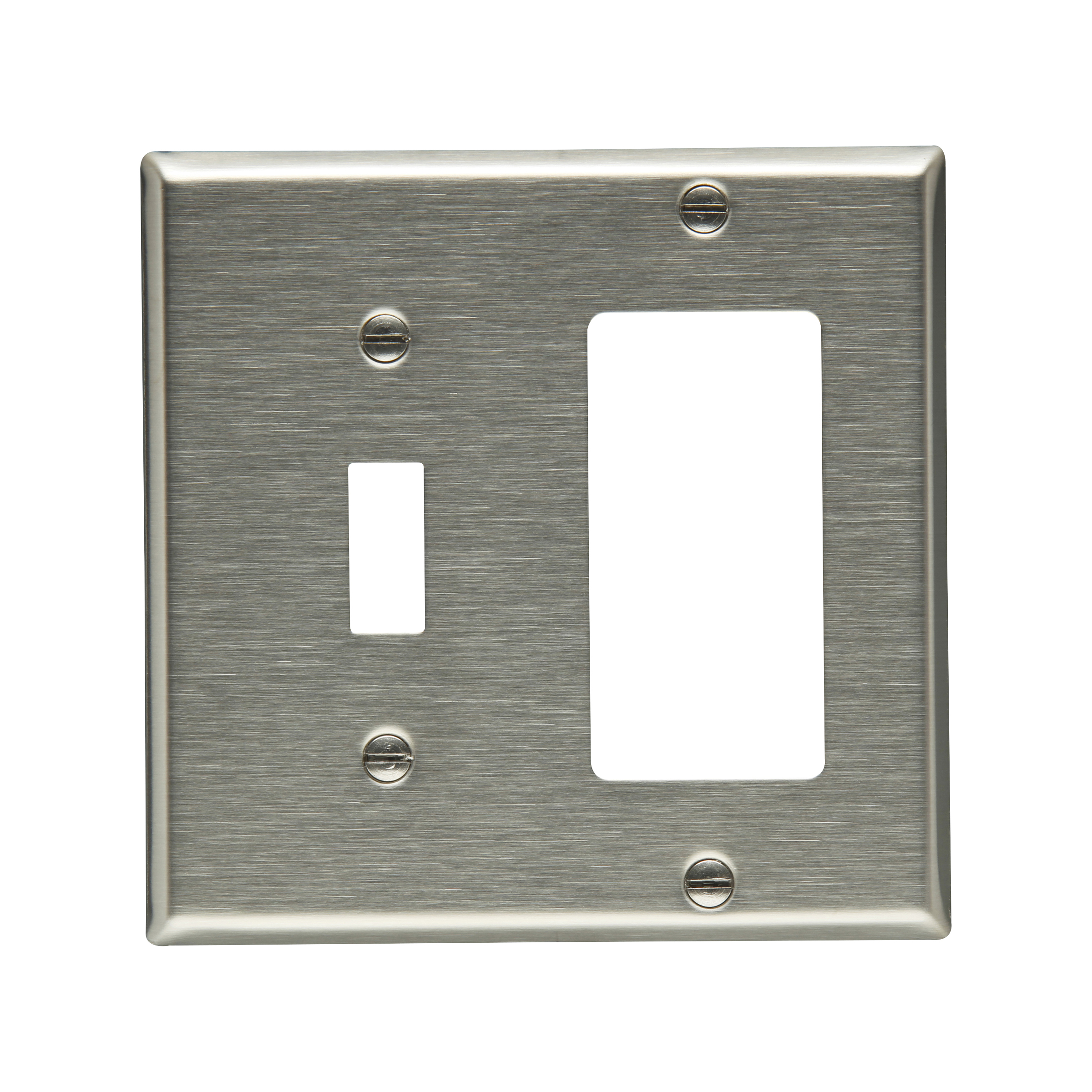 EATON Eaton 93403-BOX 2 Gang Toggle Decorator Wall Plate Ss