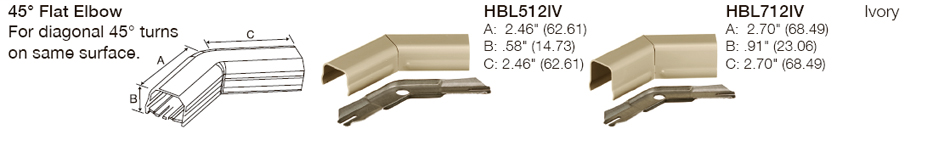 HUBBELL Hubbell HBL712IV Metal Raceway 45 Degree Flat Elbow
