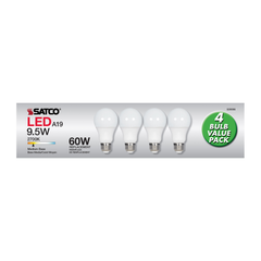 SATCO-NUVO Satco-nuvo S39596 A19 Led Lamp 9.5W 2700K Frosted 4-pack