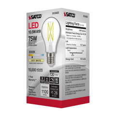 SATCO-NUVO Satco-nuvo S12423 Led A19 Filament Lamp 10.5W 3000K 90 Cri