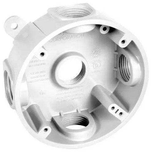 HUBBELL Hubbell PRB57550WH Round Electrical Box 5 Hole White