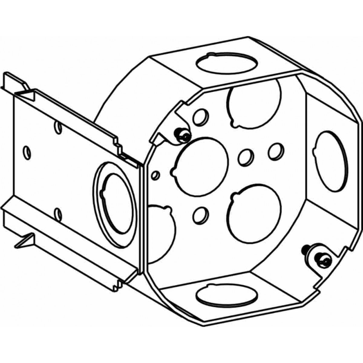 ORBIT INDUSTRIES Orbit Industries 4RB-50-LB Steel Switch Box 4x4x1.5 in L Bracket
