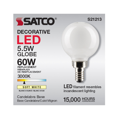 SATCO-NUVO Satco-nuvo S21213 G16.5 Led Filament Lamp 5.5W 3000K E12