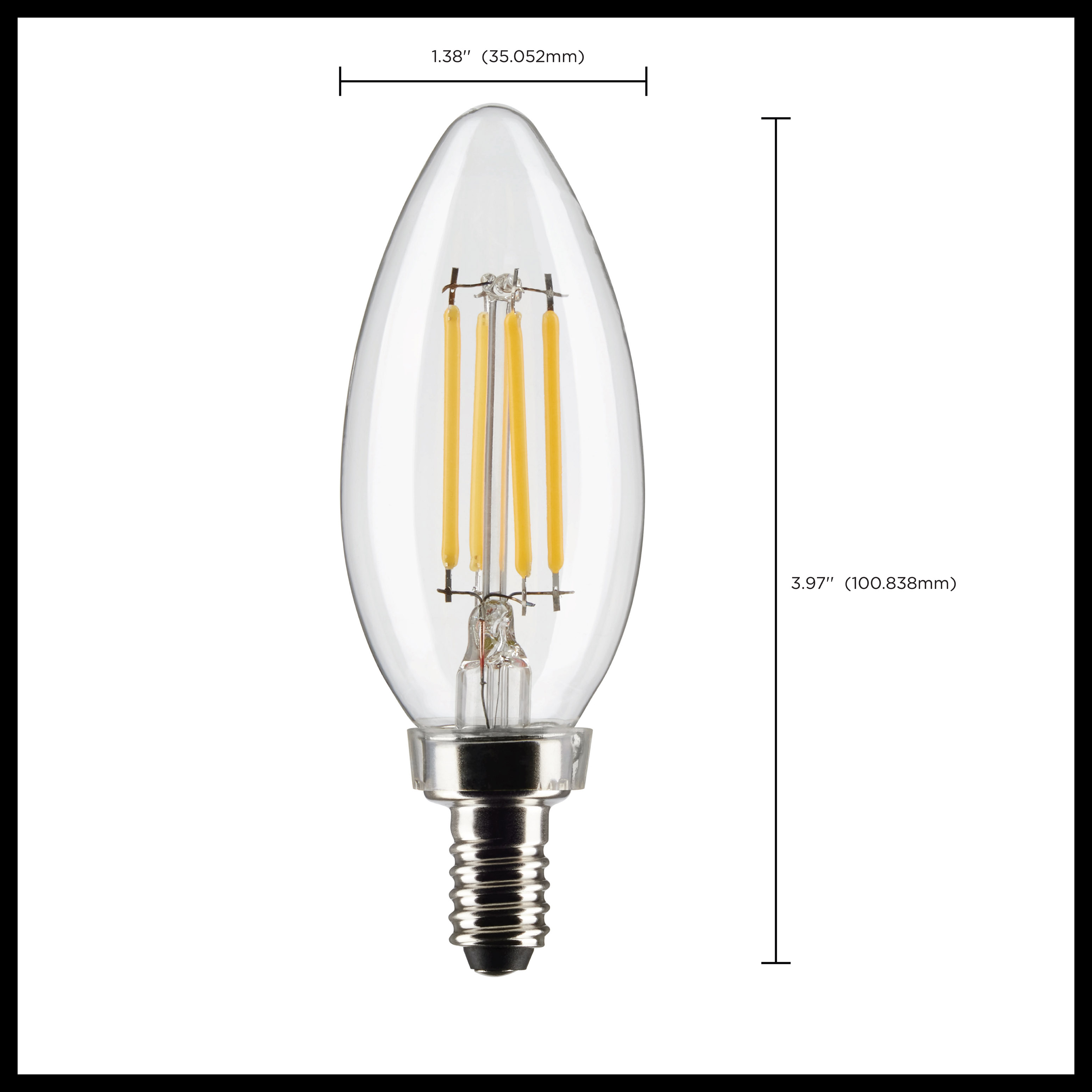 SATCO-NUVO Satco-nuvo S21367 B11 Led Filament Lamp 4W 3000K 3-pack