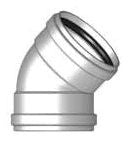 ROYAL BUILDING PRODUCTS Royal Building Products 35-1600 Pvc SDR35 Gasket 45 Elbow 4 in