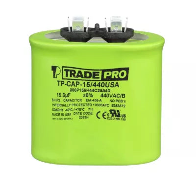 TRADEPRO Tradepro tp-cap-15/440usa Oval Run Capacitor 15 Mfd 440V
