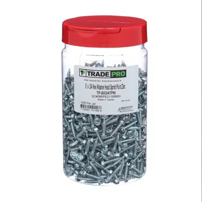 PECO FASTENERS Peco Fasteners tp-8x3/4tpm Hex Washer Head Screw 8x0.75