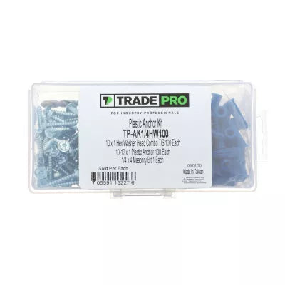 PECO FASTENERS Peco Fasteners tp-ak1/4hw100 Plastic Anchor Kit