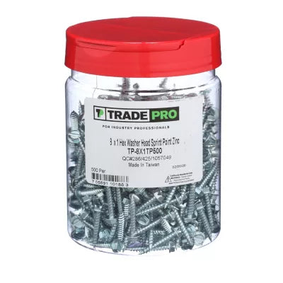 TRADEPRO Tradepro tp-8x1tp500 Hex Washer Head Screw 500 Pack