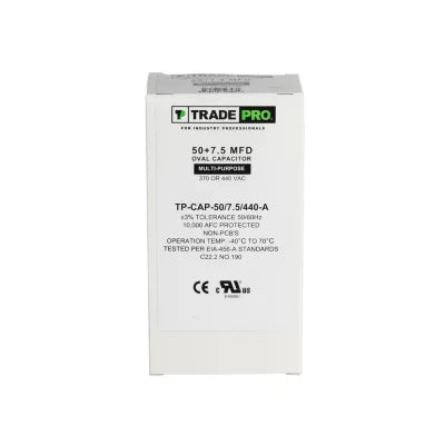 TRADEPRO Tradepro tp-cap-50/7.5/440-a Dual Run Capacitor 440VAC