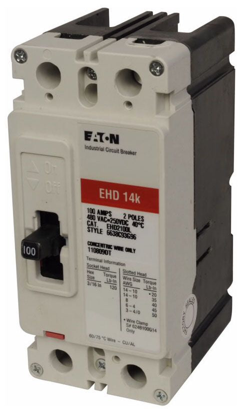 EATON Eaton EHD2040L Molded Case Circuit Breaker 40A 2P