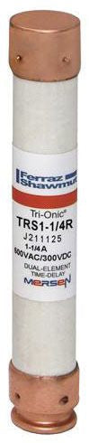 MERIT BRASS Merit Brass TRS1-1/8R Time-delay Fuse 1-1/8A 600V
