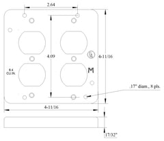 MULBERRY METAL PRODUCTS Mulberry Metal Products 11511 5-inch Square 2-gang Cover