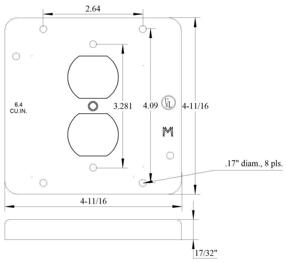 GLOBAL Global 11502 Duplex Outlet Cover 1 Gang 5 Inch Square