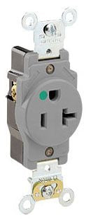 LEVITON Leviton 8310-GY Hospital Grade Receptacle 20A 125V