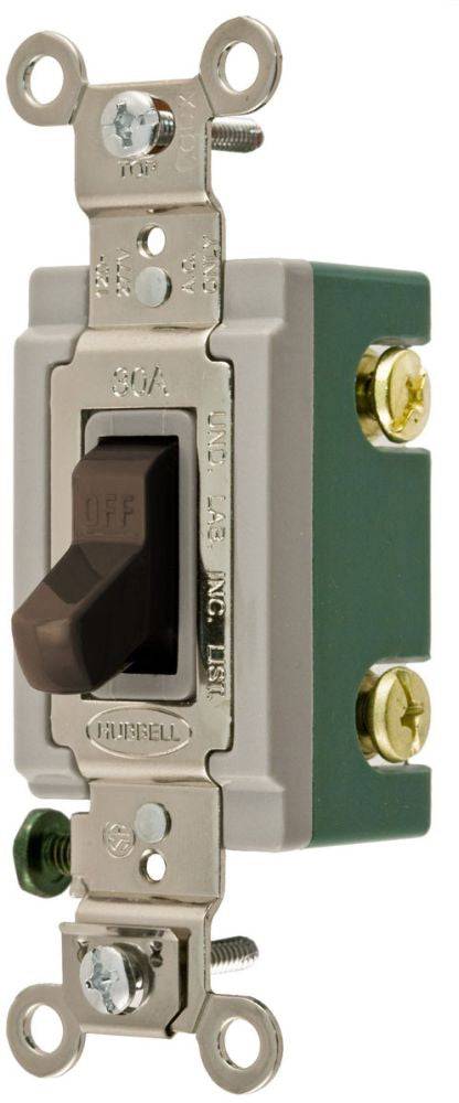 HUBBELL Hubbell 3001 Single Pole Ac Quiet Switch 30A 277V Brown
