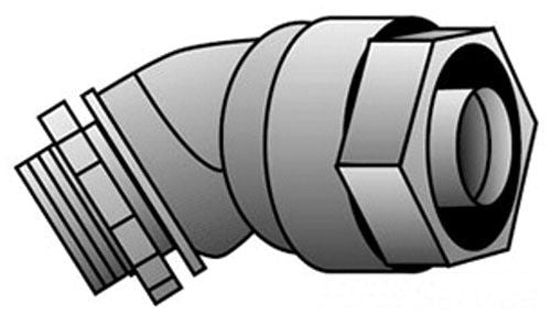 APPLETON Appleton 4Q-438T Insulated Liquidtight Connector 45 Deg 3/8