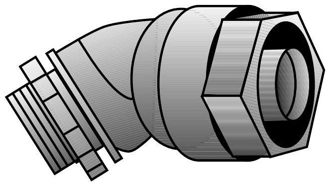 APPLETON Appleton 4Q-4125T 45 Degree Liquidtight Connector 1-1/4 in