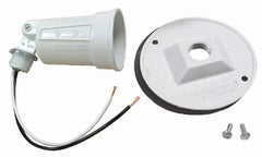 RACO Raco 5624-6 Single Lamp Holder Round Cover White