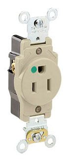 HUBBELL Hubbell 8210I Hospital Grade Single Receptacle 15A