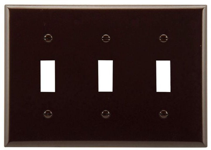 EATON Eaton 2141B-BOX 3-gang Brown Switch Plate