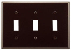 EATON Eaton 2141B-BOX 3-gang Brown Switch Plate