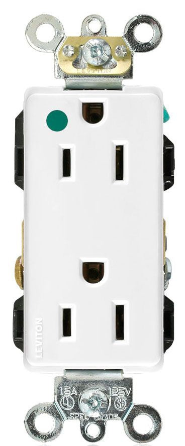 LEVITON Leviton 16262-HGW White Duplex Receptacle