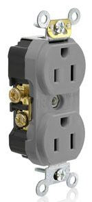LEVITON Leviton TCR15-GY 15 Amp Tamper Resistant Outlet