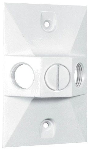 RAB Rab R14-3W Weatherproof Rectangular Cover 3-hole White