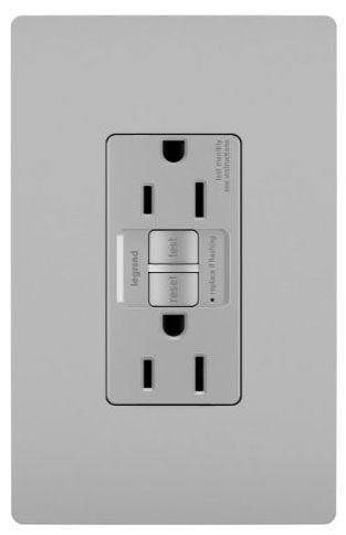 LEGRAND Legrand 1597-GRY Gfci Receptacle 15A 125V 20A Gray