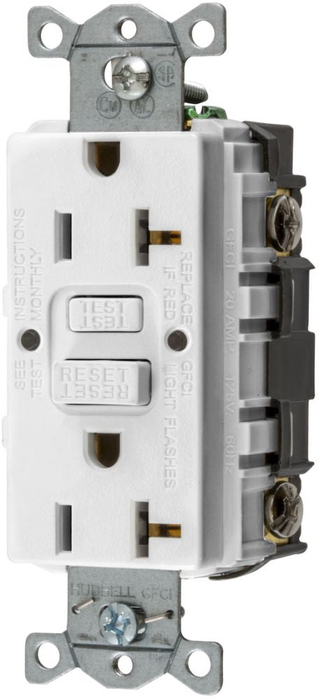 HUBBELL Hubbell GFRST20W 20A Commercial Self-test Gfci Receptacle