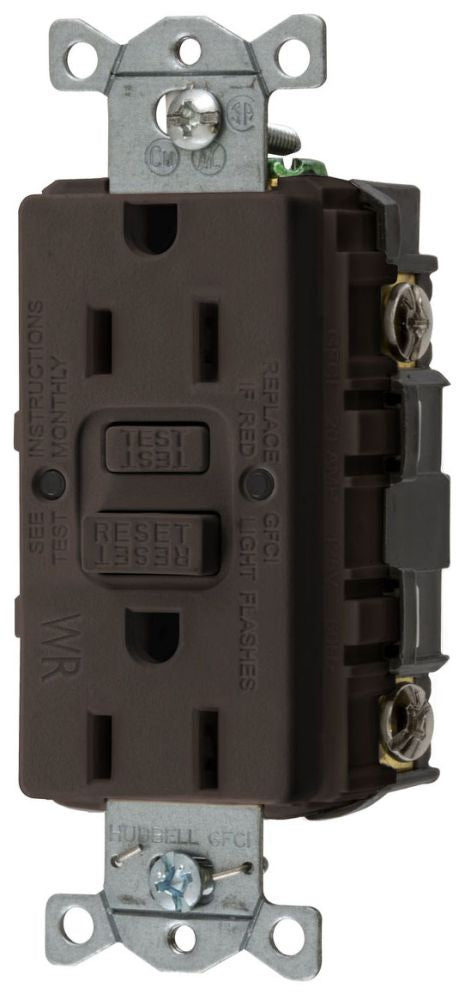 HUBBELL Hubbell GFWRST15 Self-test Gfci Outlet 15 Amp