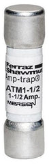 MERSEN Mersen ATM1-1/2 Midget Fuse 600V 1.5A Time-delay 10-pack