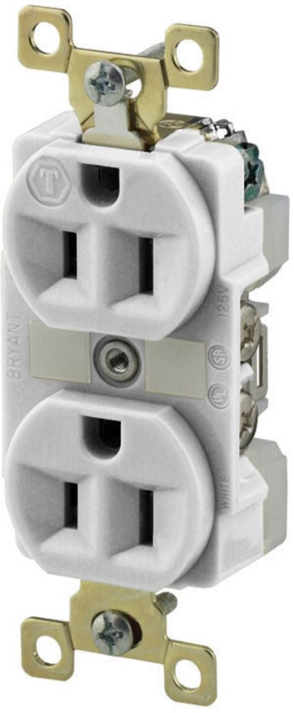 BRYANT Bryant BRY5262W Duplex Receptacle 15A 125V