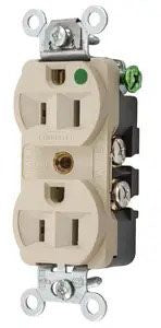 HUBBELL Hubbell HBL8200HI Straight Blade Receptacle 15A 125V