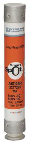 MERIT BRASS Merit Brass A6D25R 600V RK1 Time-delay Fuse 25A