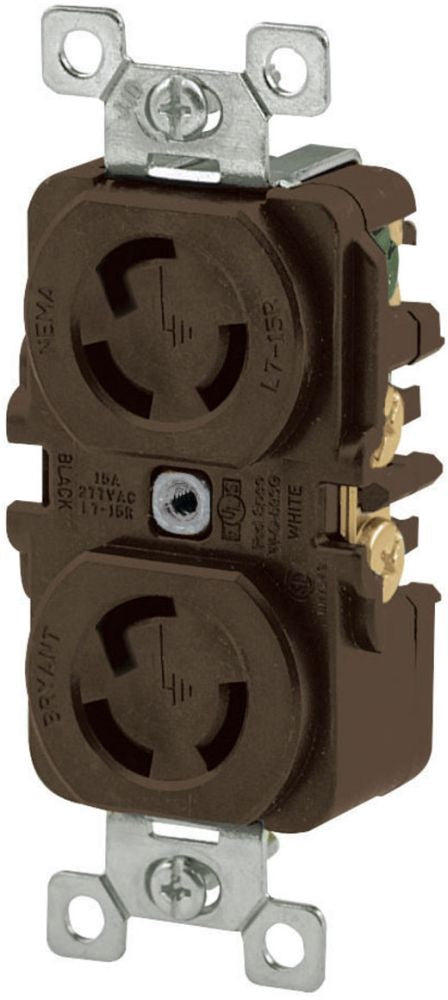 HUBBELL Hubbell 4700DR Duplex Locking Receptacle Brown