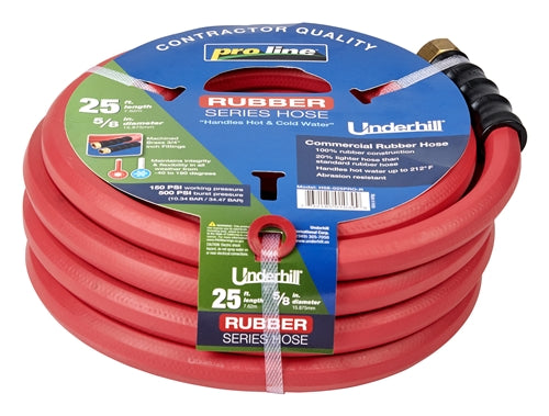 UNDERHILL Underhill H58-025PRO-R Proline Rubber Hose 25 Ft 150 Psi