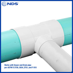 NDS Nds 64P01 SDR-35 Pvc Straight Tee 6x4 in Solvent Weld
