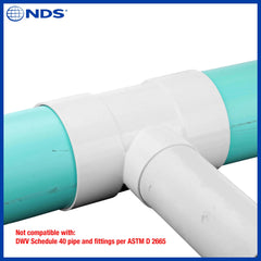 NDS Nds 64P01 SDR-35 Pvc Straight Tee 6x4 in Solvent Weld