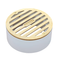 NDS Nds 906PB Round Drain Grate 4 Inch Polished Brass