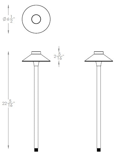 WAC LIGHTING Wac Lighting 6841-CSBK Tiki Path Light 22 in Black
