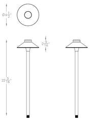 WAC LIGHTING Wac Lighting 6841-CSBK Tiki Path Light 22 in Black